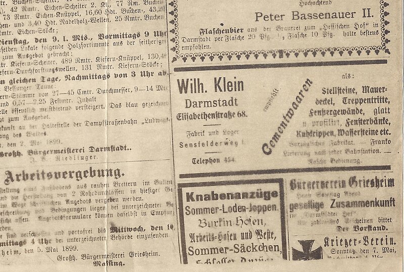 Anzeige Cementware (1899)