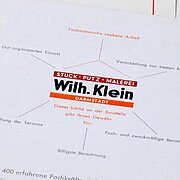 In den 50er Jahren gab die Firma Klein jedes Jahr eine Unternehmensbroschüre heraus, in der ihre Referenzbauten und -kunden vorgestellt wurden.